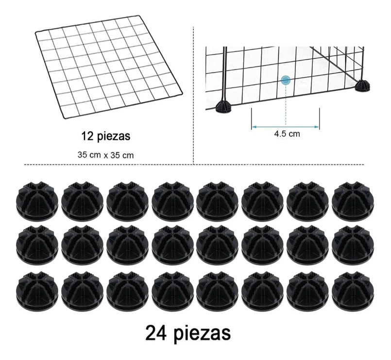 Jaula Corral Cerco Pequeña Mascota 12Pcs