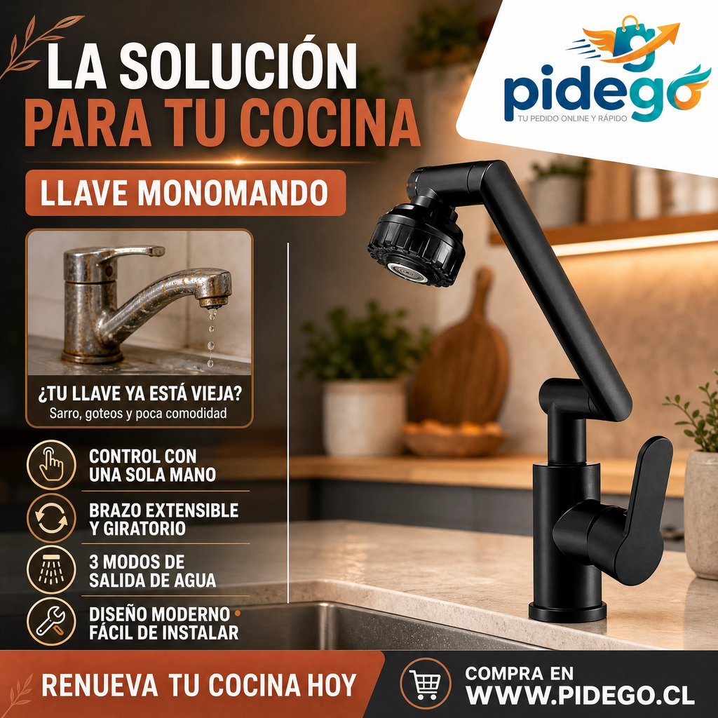 FL - LLAVE MONOMANDO 180° DE COCINA